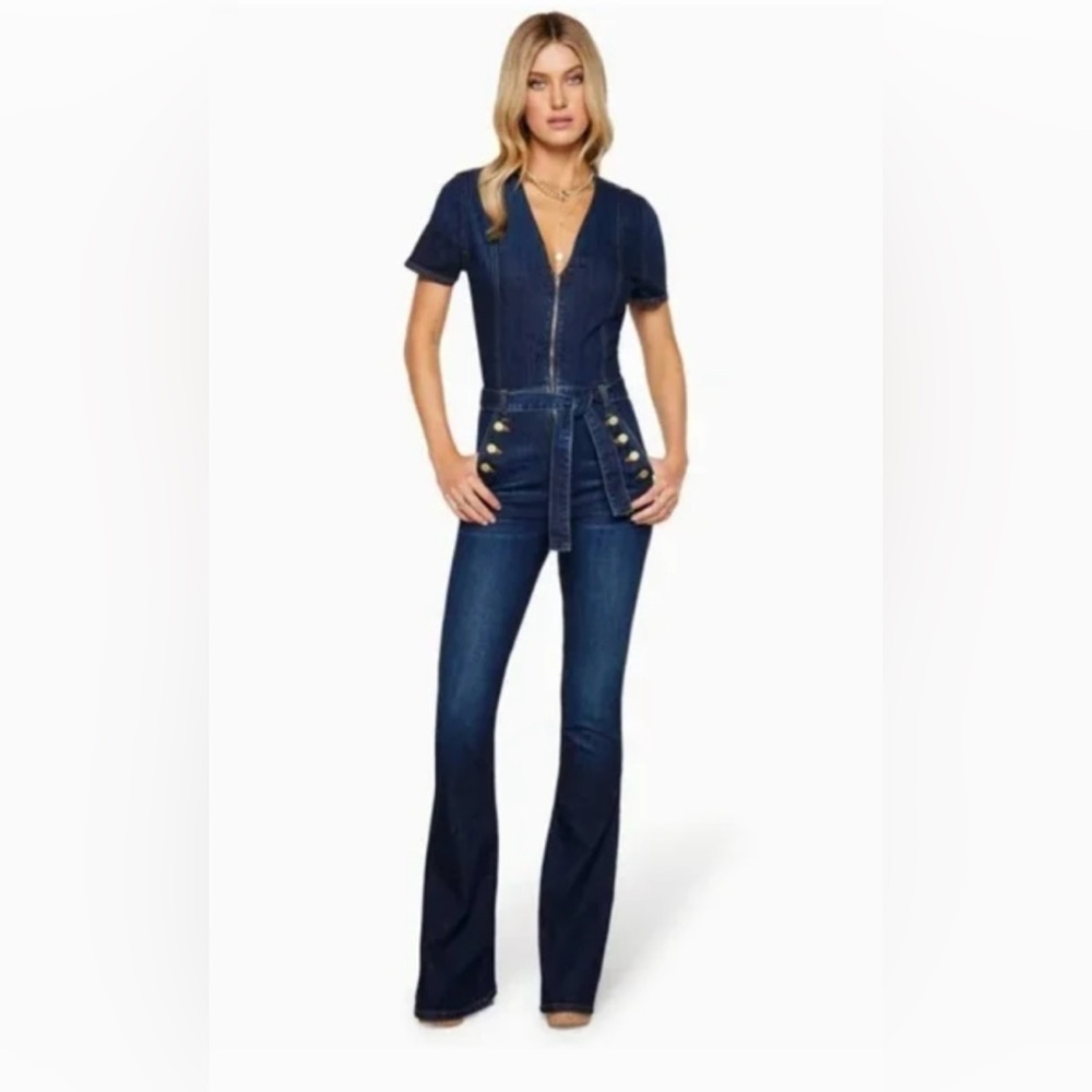 Ramy Brook Helena Dark Blue Denim Jumpsuit Size 27